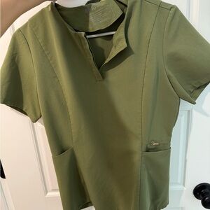 Figs Sage Green Short Sleeve Women's Top
